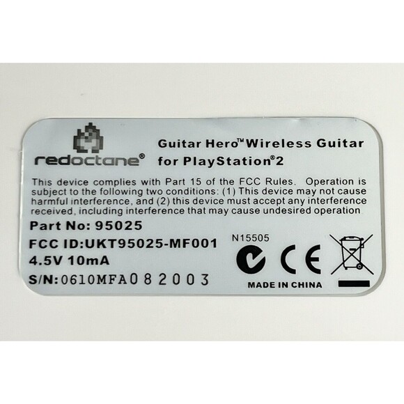 Guitar Hero Red Octane #95025 PlayStation 2 Wireless Guitar Tested No Dongle - Picture 11 of 12